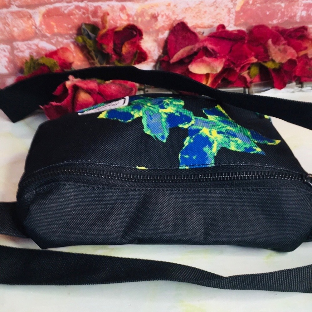 Herschel Supply Co. Black Blue and Green Floral  Canvas Fanny Pack - Picture 6 of 9